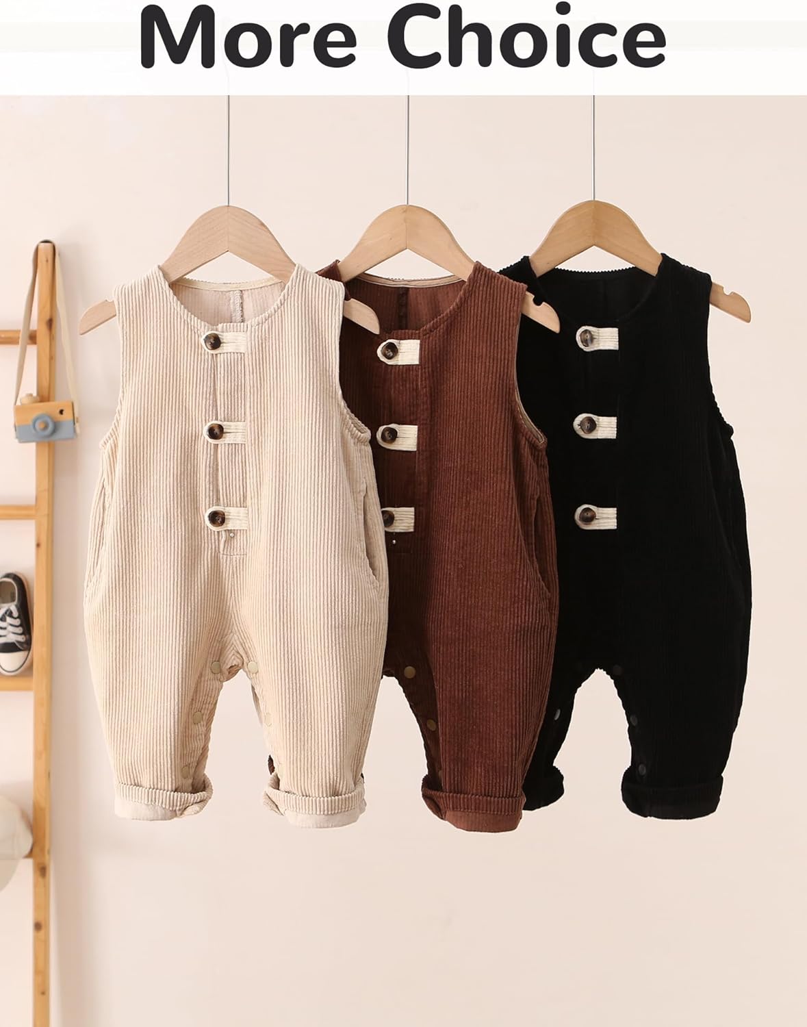 Happy Cherry Toddler Corduroy Overalls Bib Pants Infant Baby Boy Girls Suspender Jumpsuit Romper 6M-3T