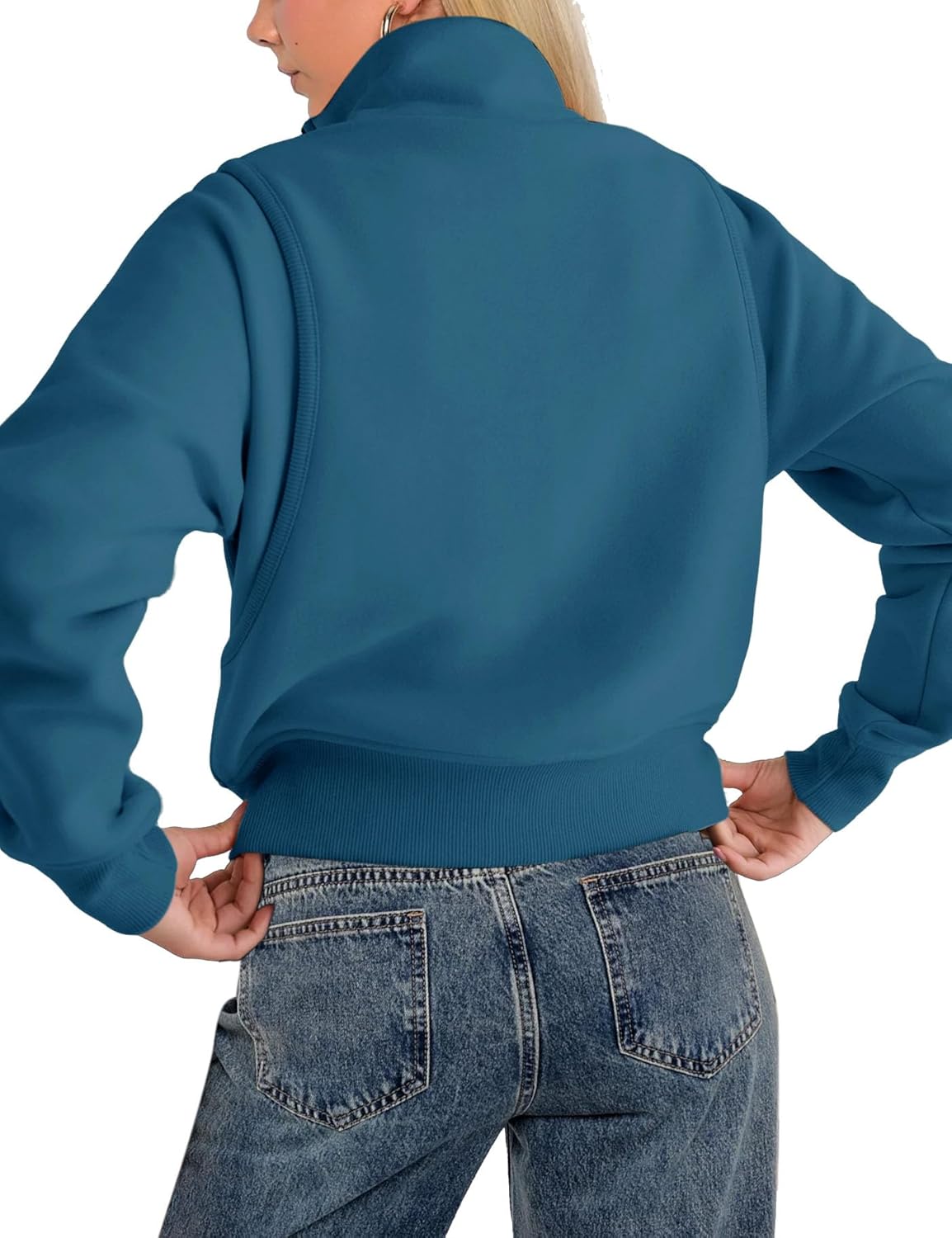 Limerose Women's Half Zip Sweatshirt Casual Cozy Mock Turtleneck Long Sleeves Pullover Winter Thermal Tops - Image 2