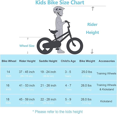 Miniatura 5 de Royalbaby Freestyle - Bicicleta infantil con 2 frenos de mano, 12, 14, 16, 18, 20 pulgadas, para niños y niñas de 3 a 12 años