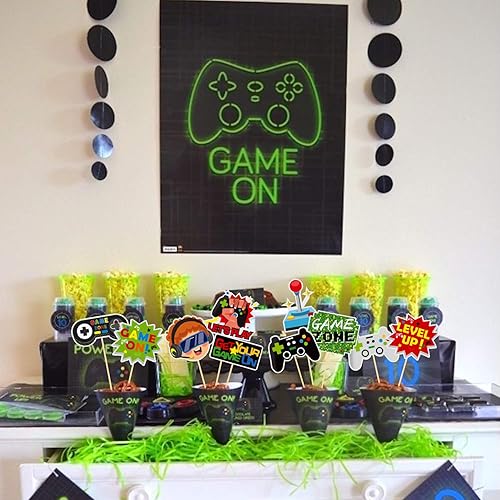 Miniatura 6 de Juego de 30 piezas de mesa de videojuegos para juegos de mesa, centros de mesa divertidos para decoración de mesa en fiesta de cumpleaños para niños