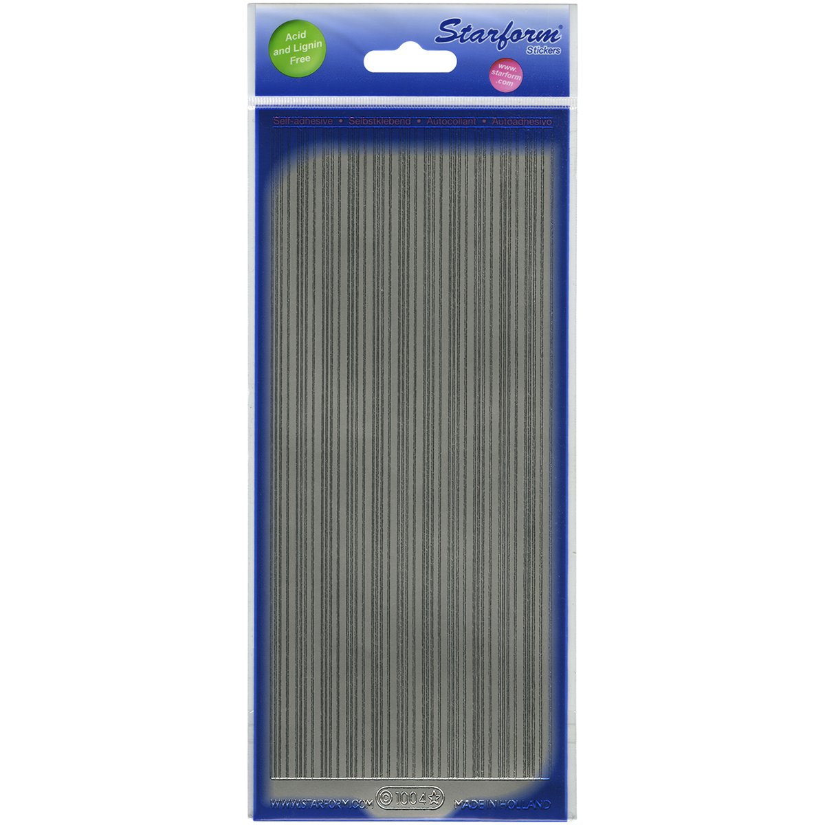 Elizabeth Craft Designs Straight Borders Peel-Off Stickers, Silver