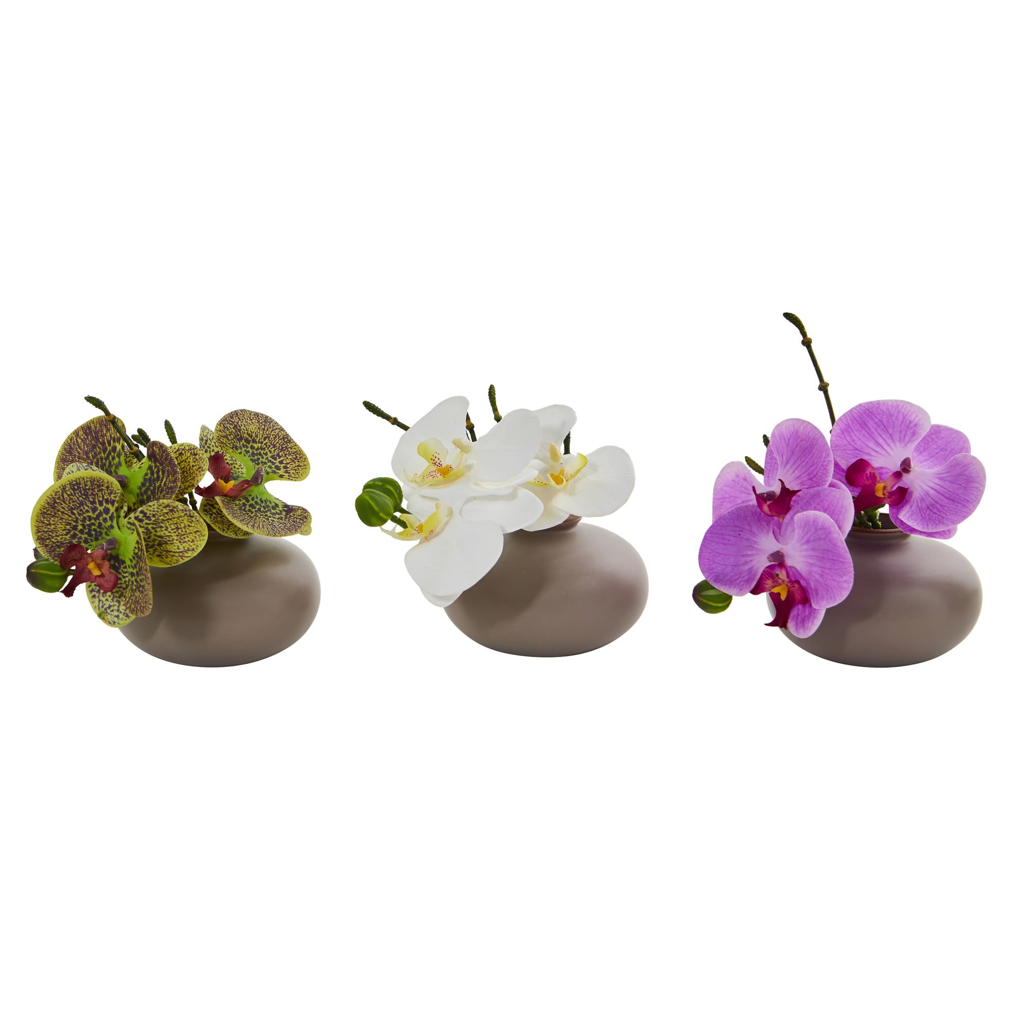 nearly natural 7in. phalaenopsis orchid artificial arrangement, set of 3 (incomplete missing 1-pack)