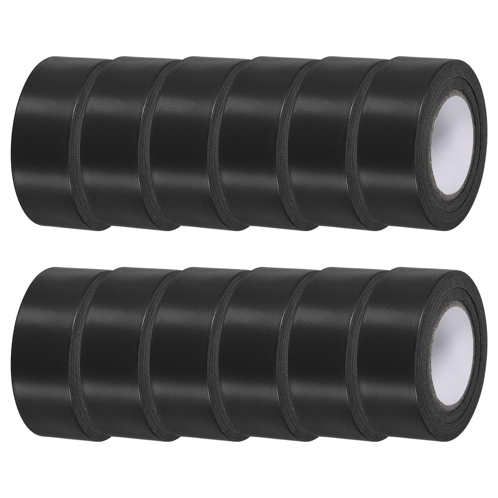 MECCANIXITY Flagging Tape,12 Pcs Non-Adhesive Plastic Neon Survey Marking Tape 1 Inch x 98 Feet for Tree Hunting Boundaries Hazardous Areas Marking Ribbon Black