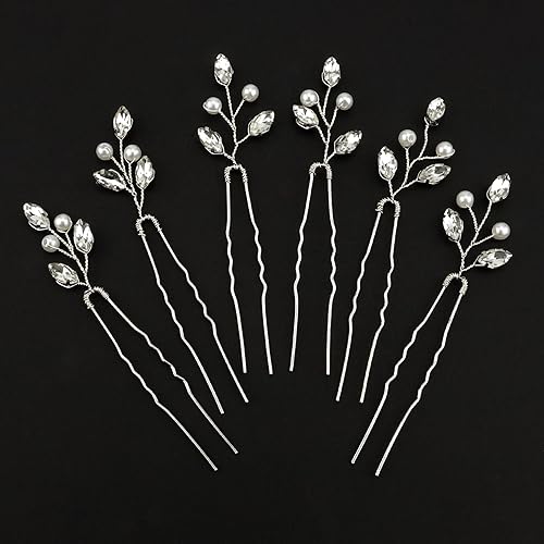 Miniatura 2 de Pinzas para el pelo de boda con hojas doradas, horquillas de novia para baile de graduación, 3 piezas de perlas de cristal, accesorios para el