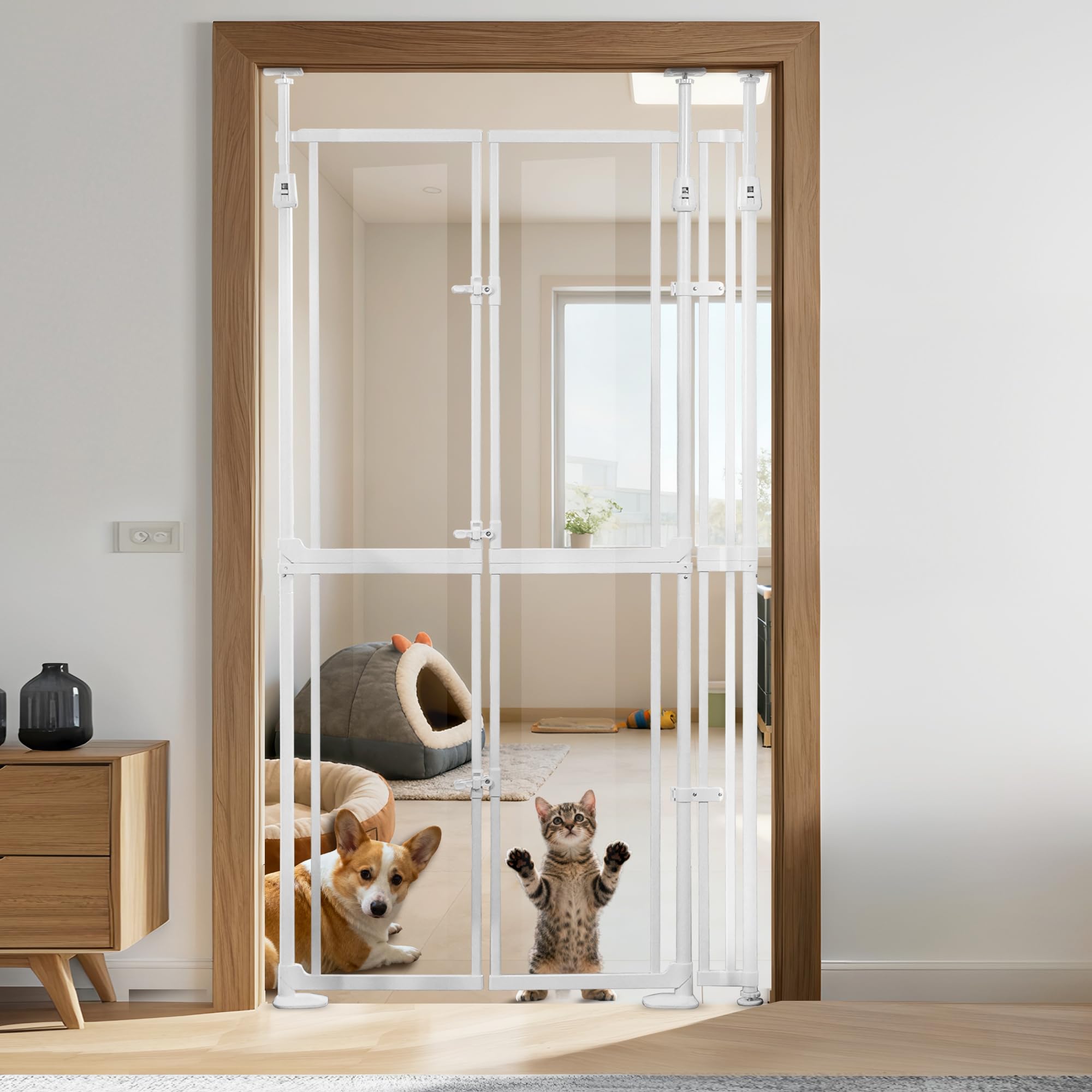 74.80-98.43'' Extra Tall Cat Gate, Adjustable 33.86”
