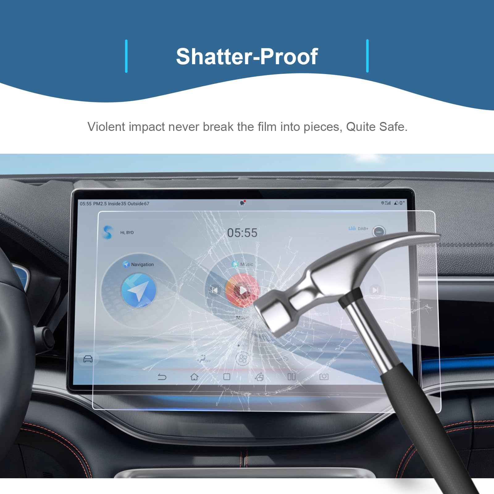 GAFAT Kompatibel mit 2025 2026 BYD Seal U DM-i EV/Sealion 7/Tang 15,6" Navigation Schutzfolie, Gehärtetes Glas Displayschutzfolie Für Seal U DMi 15,6 Zoll Touchscreen Zubehör, HD Klar, 9H Kratzfest