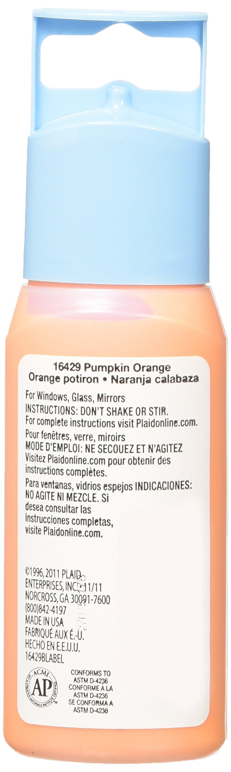 Plaid Gallery Glass Window Color in Assorted Colors (2 oz), 16429, Pumpkin Orange