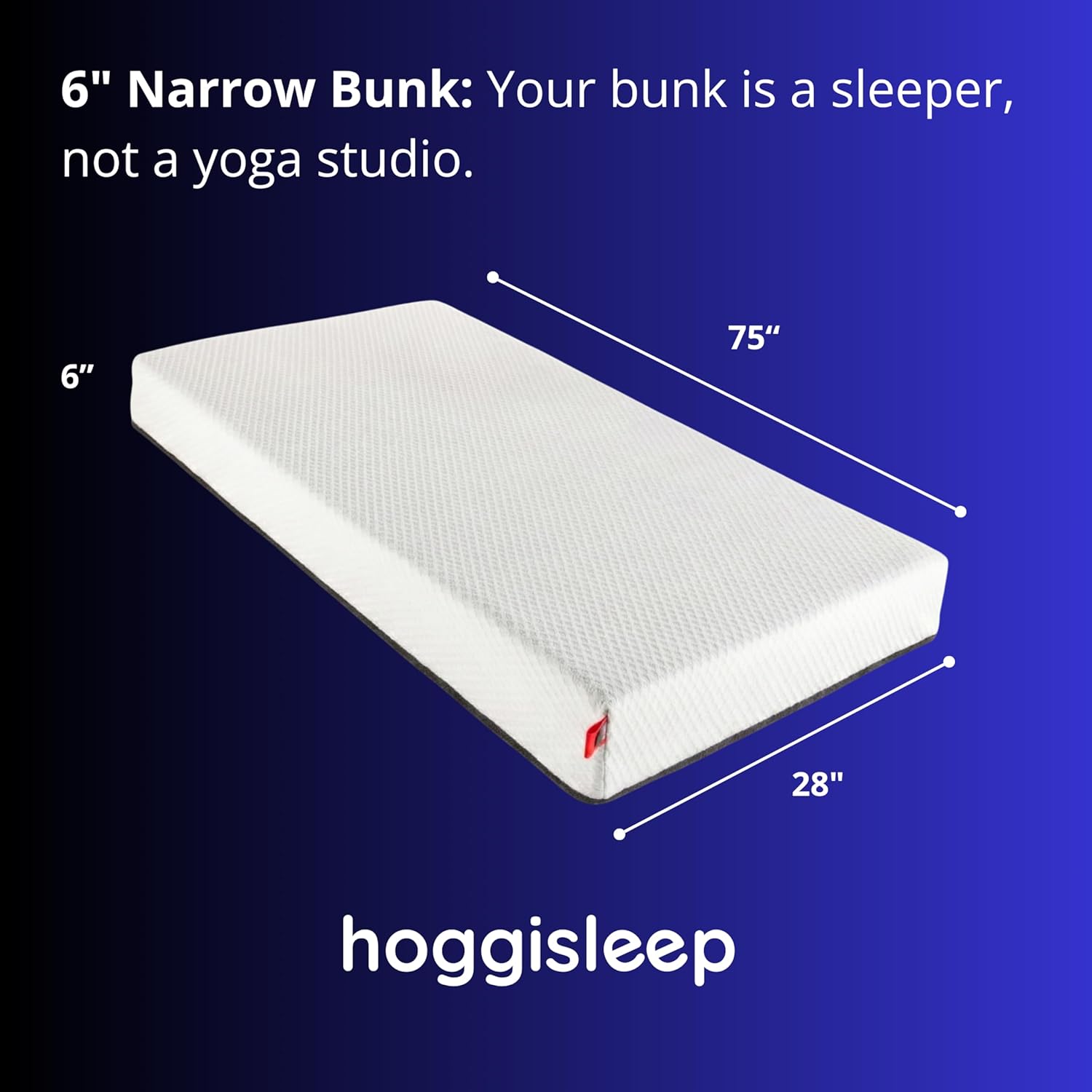 Narrow Bunk Mattress - 6 Inch RV Mattress - 28x75, Aquasoft Memory Foam, Medium Firm, Breathable Diamond Soft Cover Fabric, Certified Only Safe Foams, Bed in a Box Mattress, Made in Mississippi