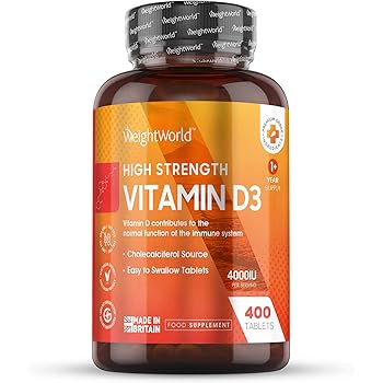 Vitamin D3 4000 IU 100 Tablets, Maximum Strength Vitamin D3 Supplement