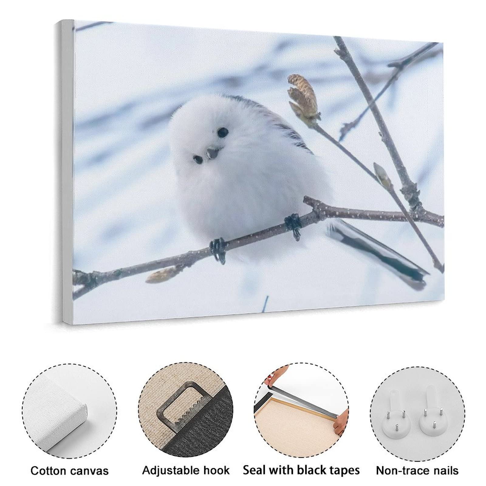 Amazon.co.jp: アートパネル シマエナガ 鳥柄 アートフレーム