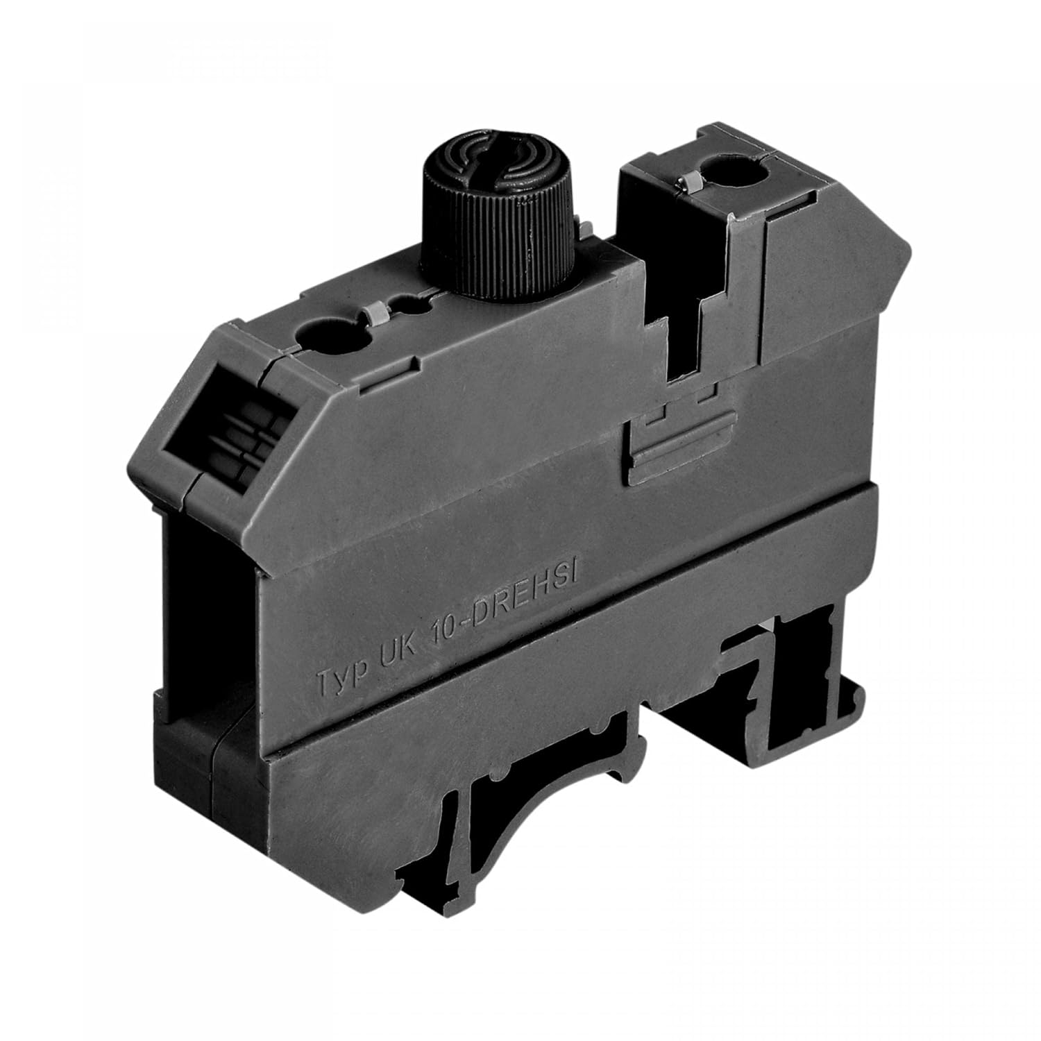 sourcing map DIN Rail Mount Fuse Holder Terminal Blocks Black UK10 Pack