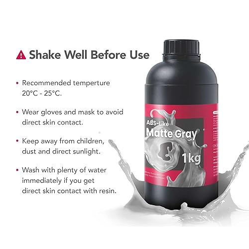 Miniatura 7 de Phrozen Impresora 3D ABS como resina gris mate, resina fotopolimérica de curado UV DLP LCD de 405 nm para modelado general y prototipos, impresión