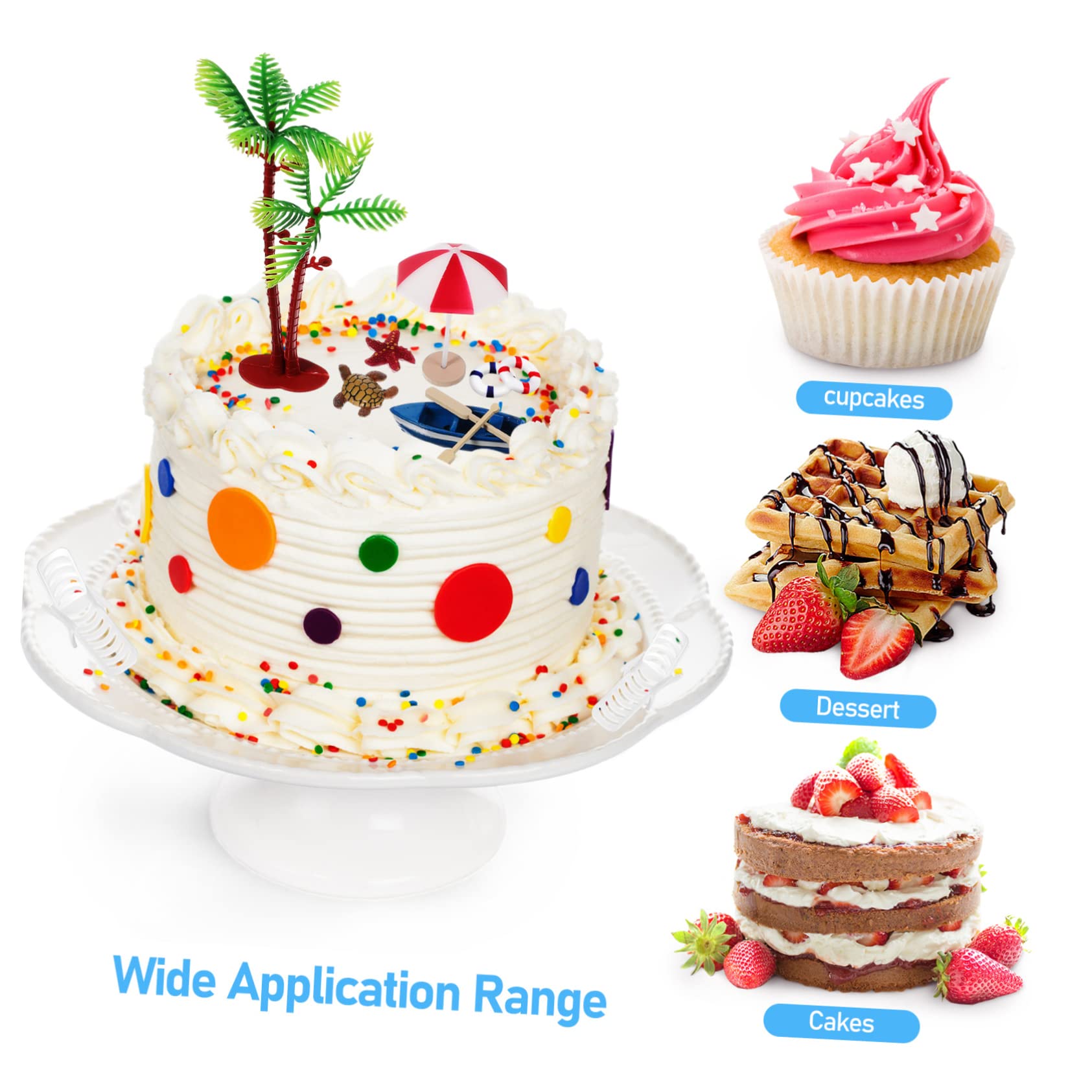 IMIKEYA 3 Sätze Kuchendekoration Ornamente Tropische Partydekorationen Strandkorb Regenschirm Palmen Kuchendeckel Strand Themen Party Dekorationen Strand Tropische 10 Stück * 3