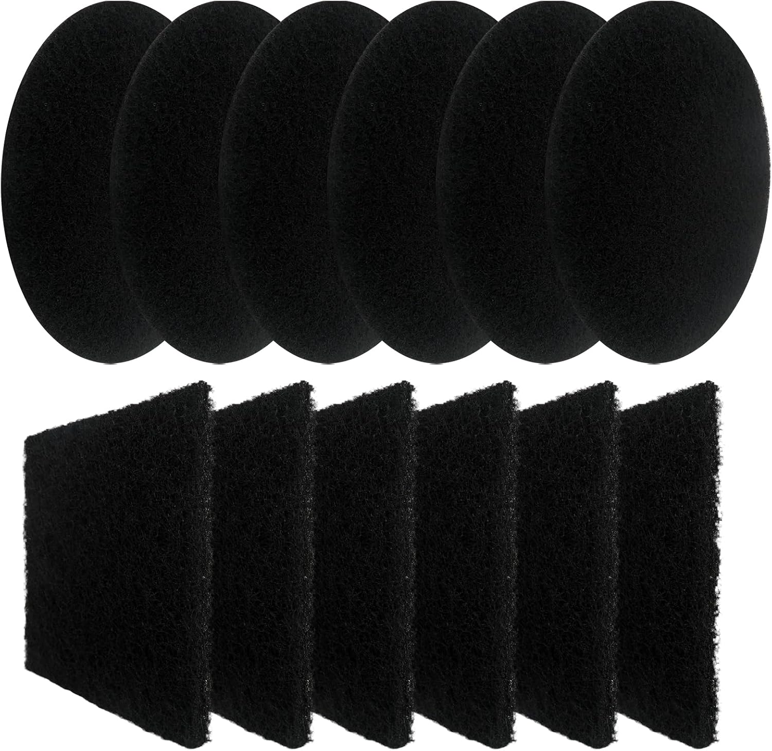 Round and Square Compost Filters – 12 Pack Activated Carbon Refill Sheets for Kitchen Compost Bucket and Bin by GRABOTE