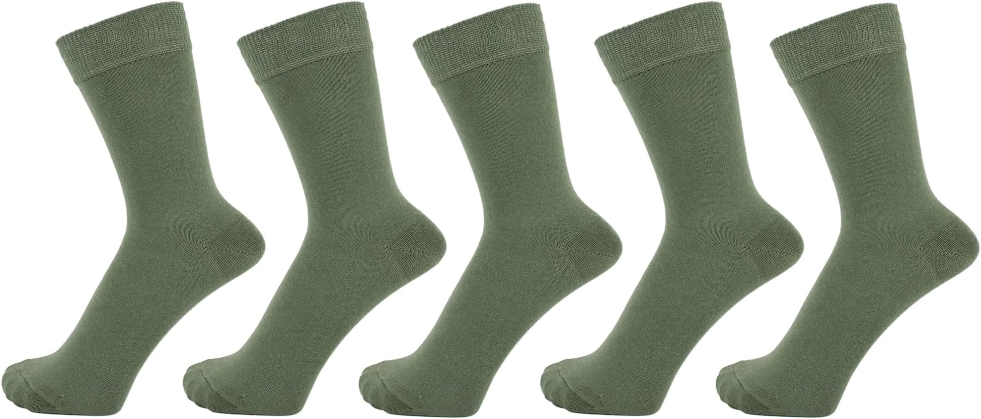 Finest Combed Cotton Dress Socks in Plain Vivid Colours for Men, Women - 5 Pack