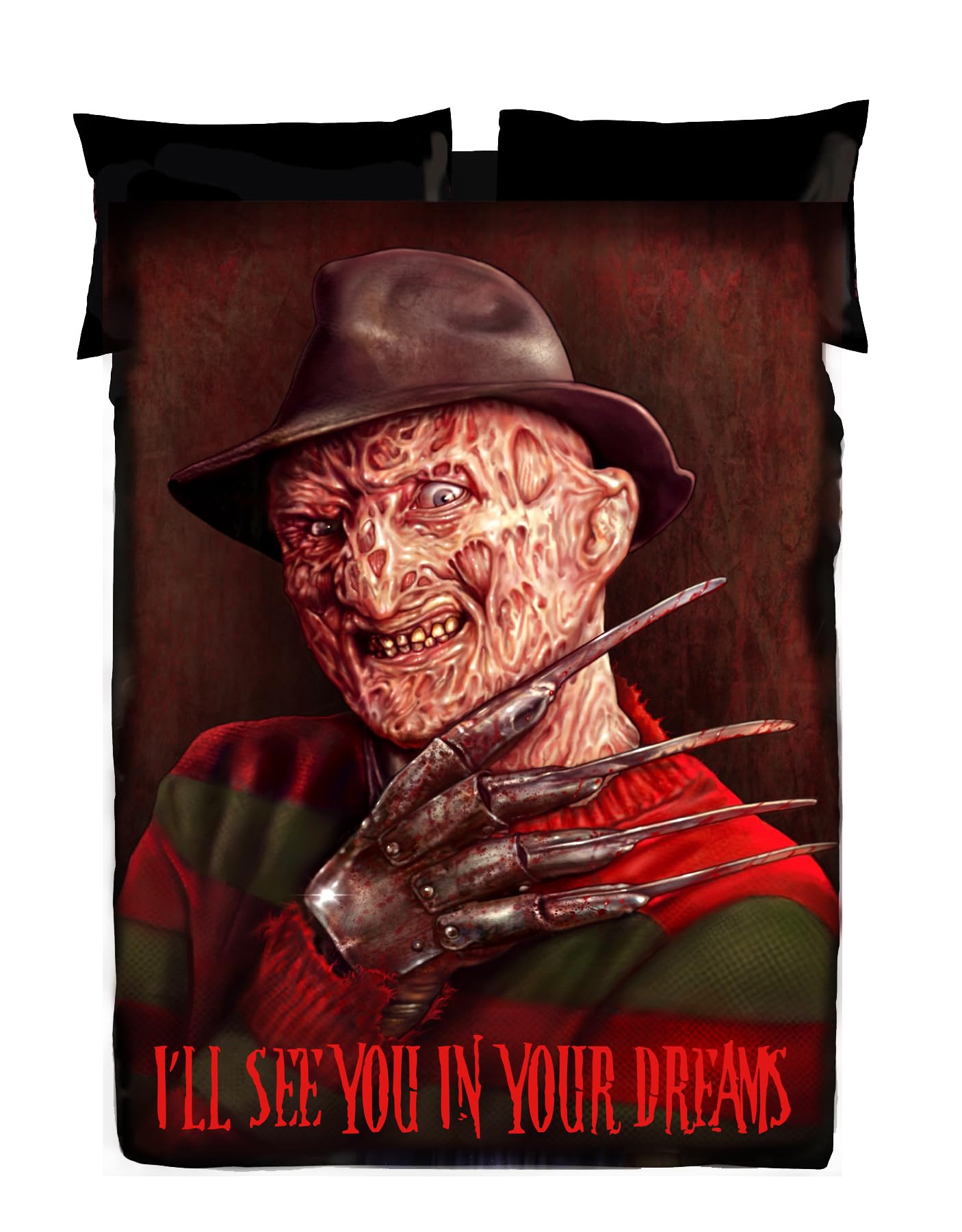 Wild Star Hearts Horror Movie Blanket Freddy's Nightmare Goth Bedroom Decor Velveteen Polycotton Blanket Throw Adult Cosy Blanket