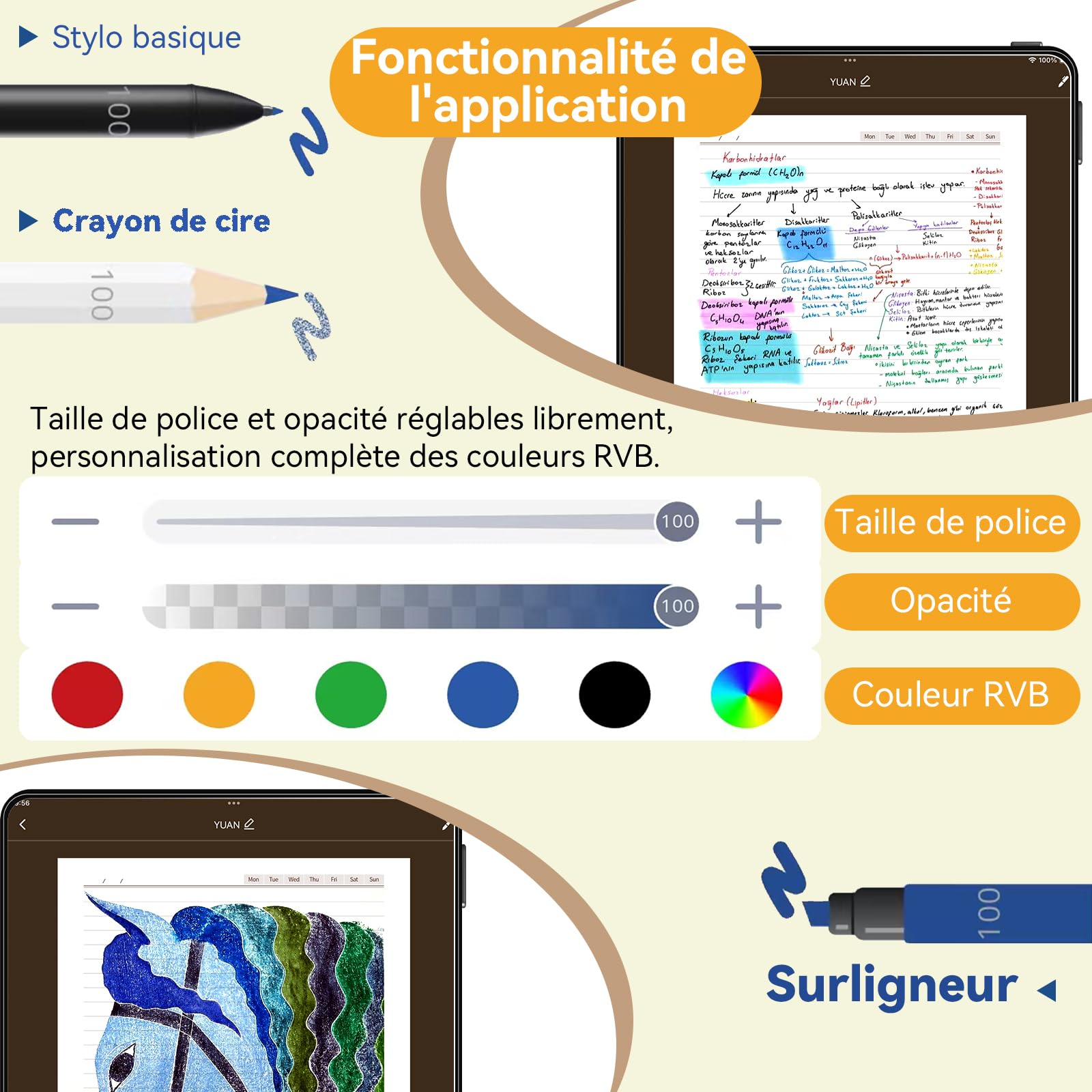 Yuan Smart Writing Set, A4 Carnet Tablette de Papier sans Fil Bluetooth | Carnet Intelligent A4 avec Stylo Connecté, Bloc-Notes Electronique pour la Prise de Notes, l'art Numérique et Les Réunions