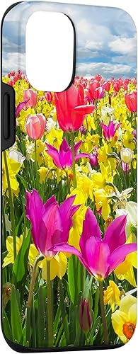 Miniatura 6 de Funda para iPhone 11 Pretty Flowers Tulipanes y narcisos en un campo