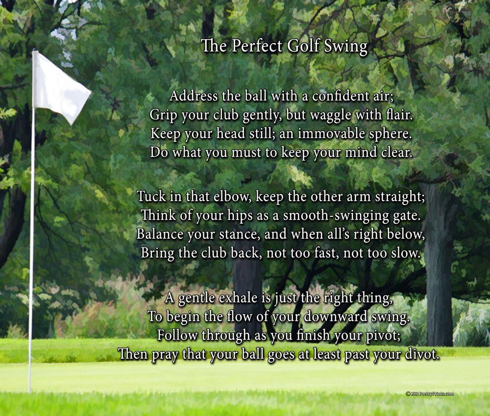 The Perfect Golf Swing - Poem Print (8x10) - Great Golf Gift for Any Occasion