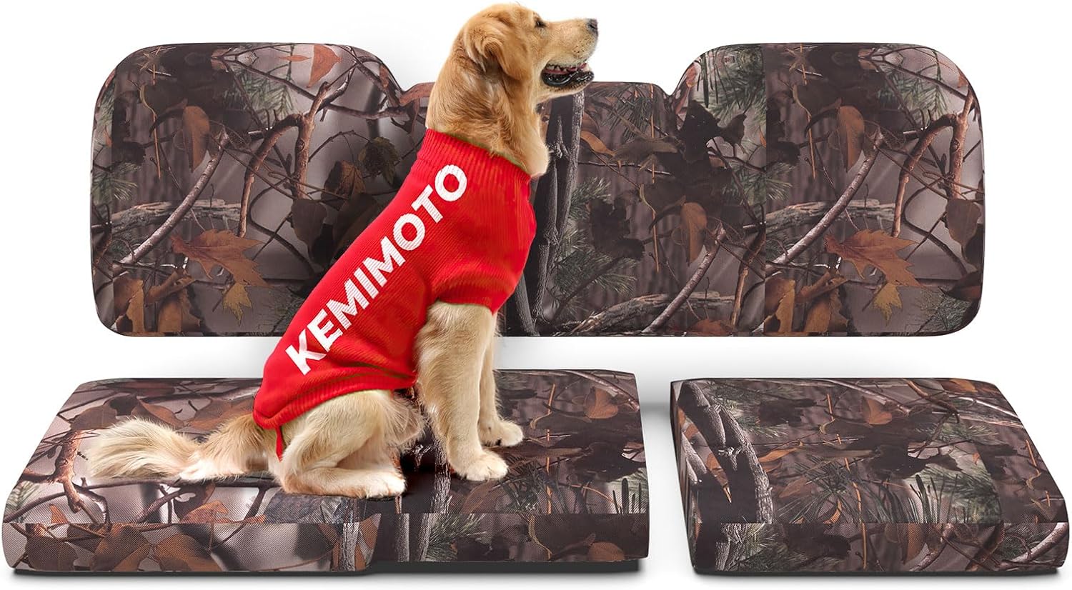 KEMIMOTO 1680D UTV Seat Covers Set Camo Compatible with Polaris Ranger 1000 2020-2026, Polaris Ranger XP 1000 2017-2021, Oxford Fabric Pet Toenail Proof