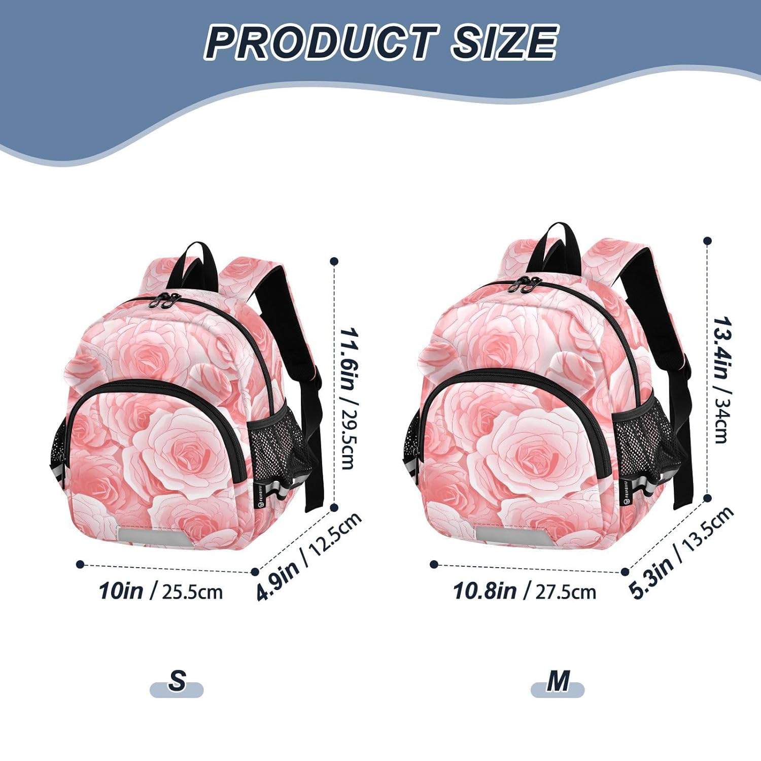 Pink Beautiful Rose Toddler Harness Backpack for Boys Girls 3-6 Years Kids Backpack with Anti Lost Safety Leash Baby Protection Backpack for Walking Preschool Travel
