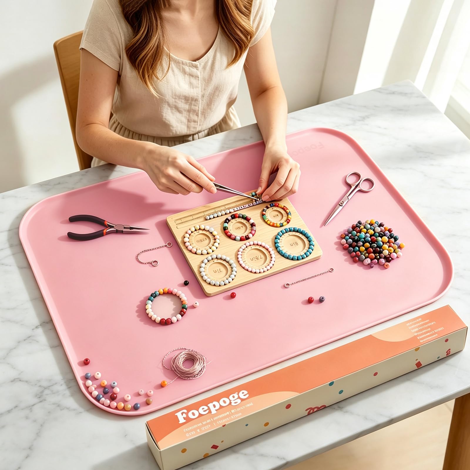 Silicone Mat with Raised Edge for Crafting: Craft Mat for Resin Art
