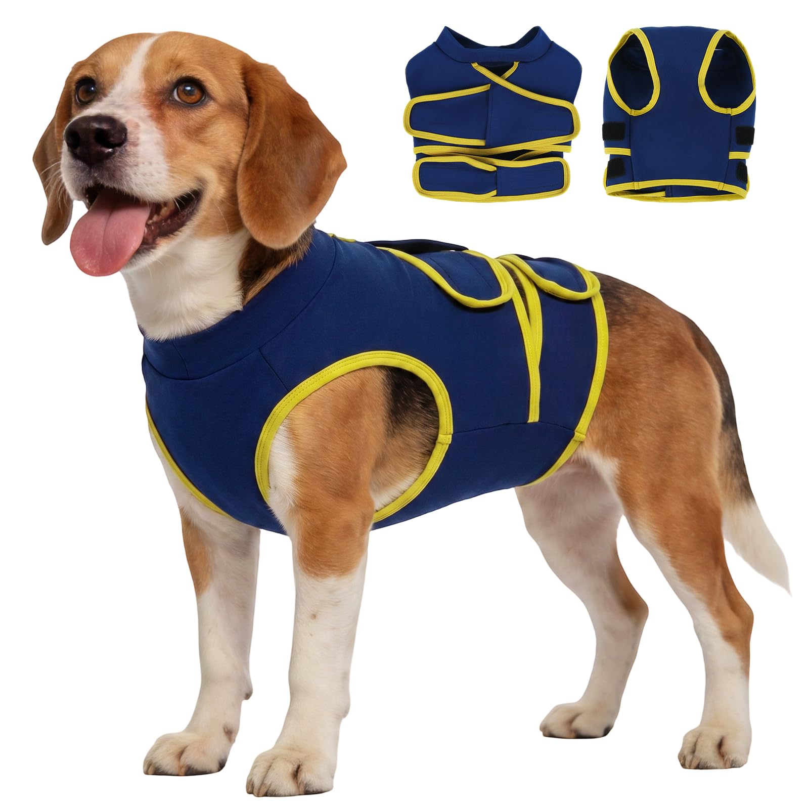 Kuoser Dog Calming Vest Soft Anxiety Jacket for Firework Travel Vet, BlueXS