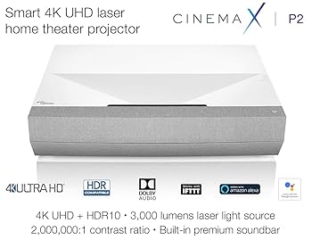 【希少】Optoma　CINEMAX P2 超単焦点プロジェクター Optoma CinemaX P2 Smart 4K UHD Laser Projector for Home