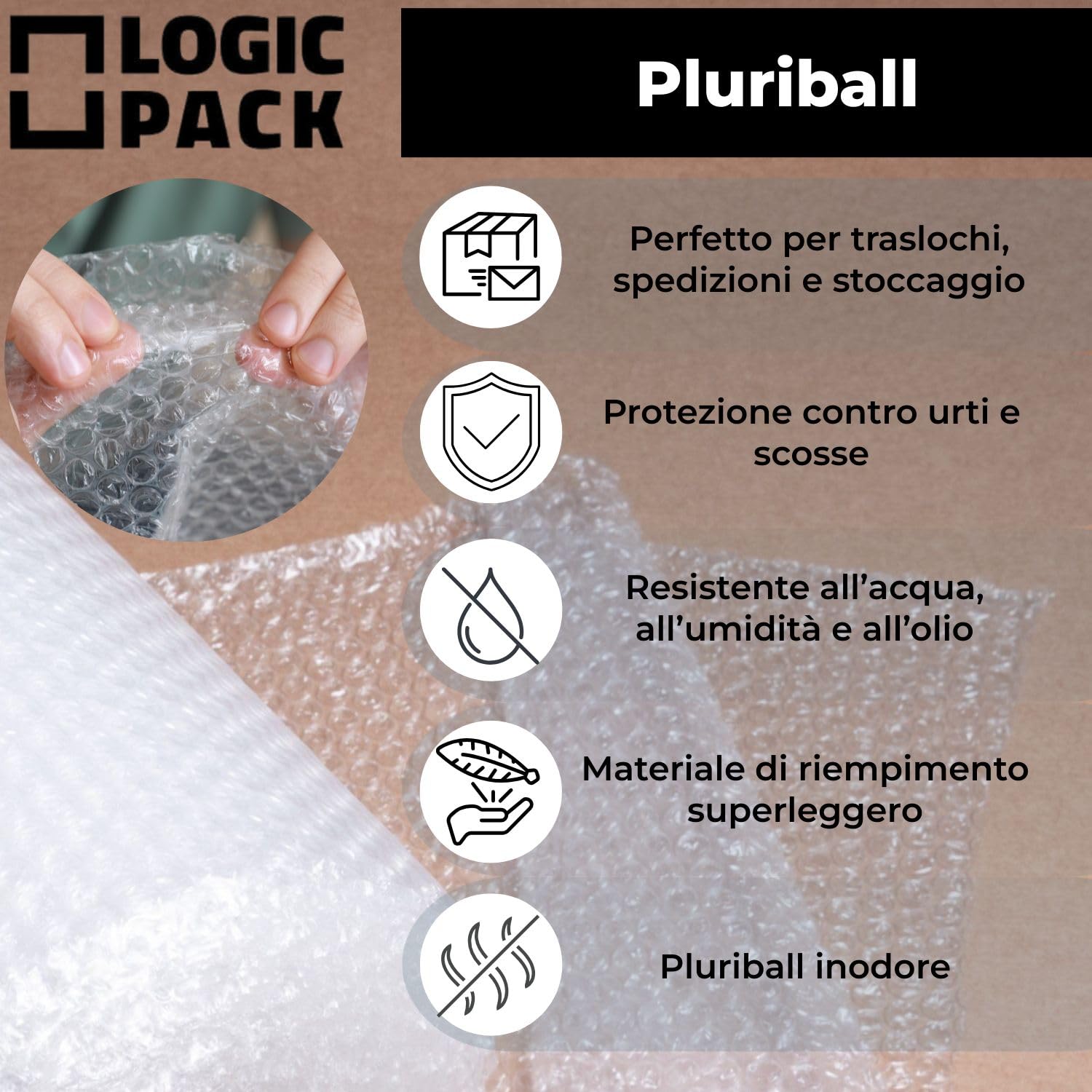 2x Pluriball per Imballaggio e Spedizione - Rotolo Millebolle 100 m x 30 cm - Film Protettivo a 2 Strati Antistrappo e Antiurto - Ideale per Trasloco, Trasporto e Oggetti Fragili