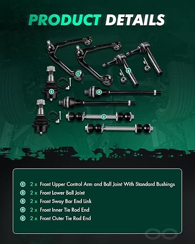 Miniatura 3 de SCITOO Kit de suspensión de 10 piezas para Chevy Silverado 1500 2000-2006 Tahoe 1999-2006 para GMC Sierra 1500 - Con piezas de suspensión brazo de