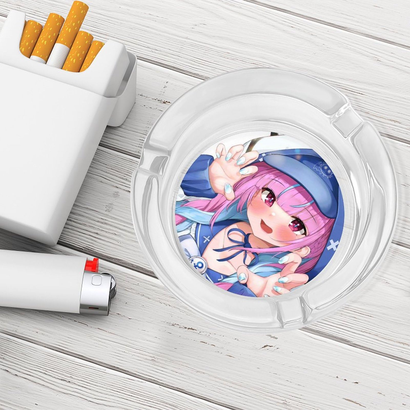 Amazon.co.jp: ガラス灰皿 VTuber 湊様 あくたん アニメ たばこ灰皿