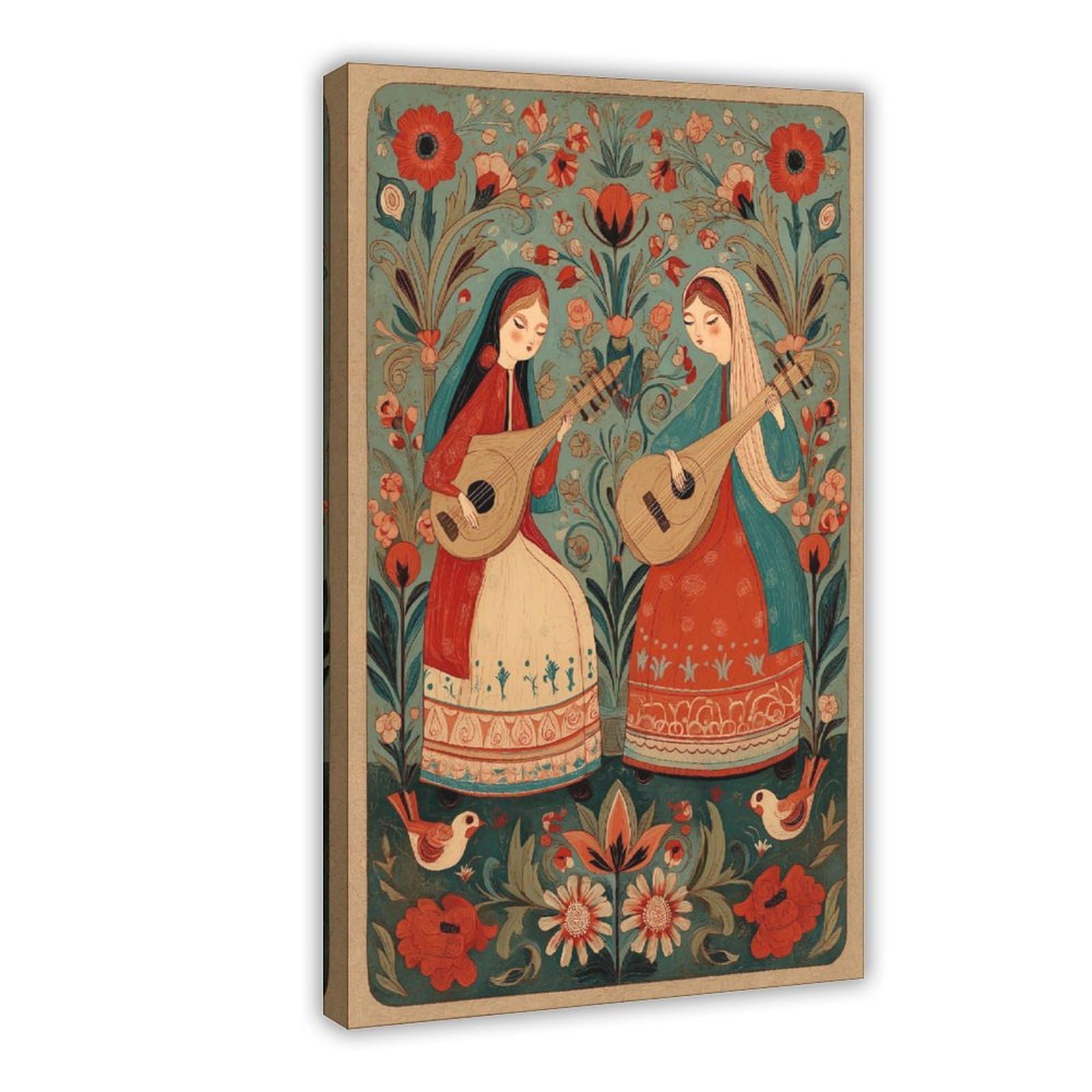 MRYCQ Folk Art Music Poster Canvas Poster for Dorm Room Decor Gift