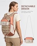 Women's 10L Hiking Backpack, 2-in-1 Day Bag with Detachable Pouch, 0.8lb Lightweight and Water Resistant for Travel, Outdoor Camping, Khaki