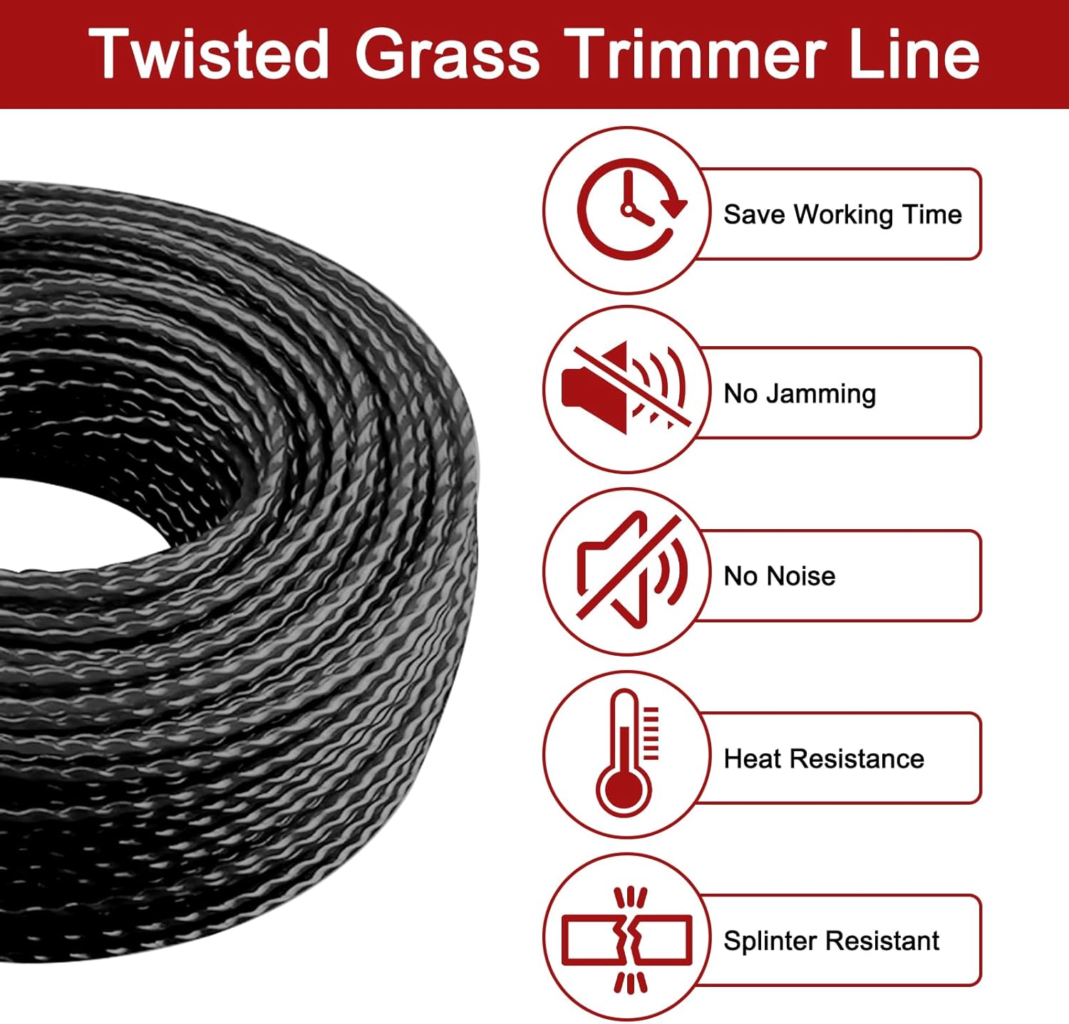 Trimmer line .130" Heavy Duty Weed Eater String .130-Inch String Trimmer Line for Most Weed Trimmer Grass Cordless Weed Wacker String -0.130"