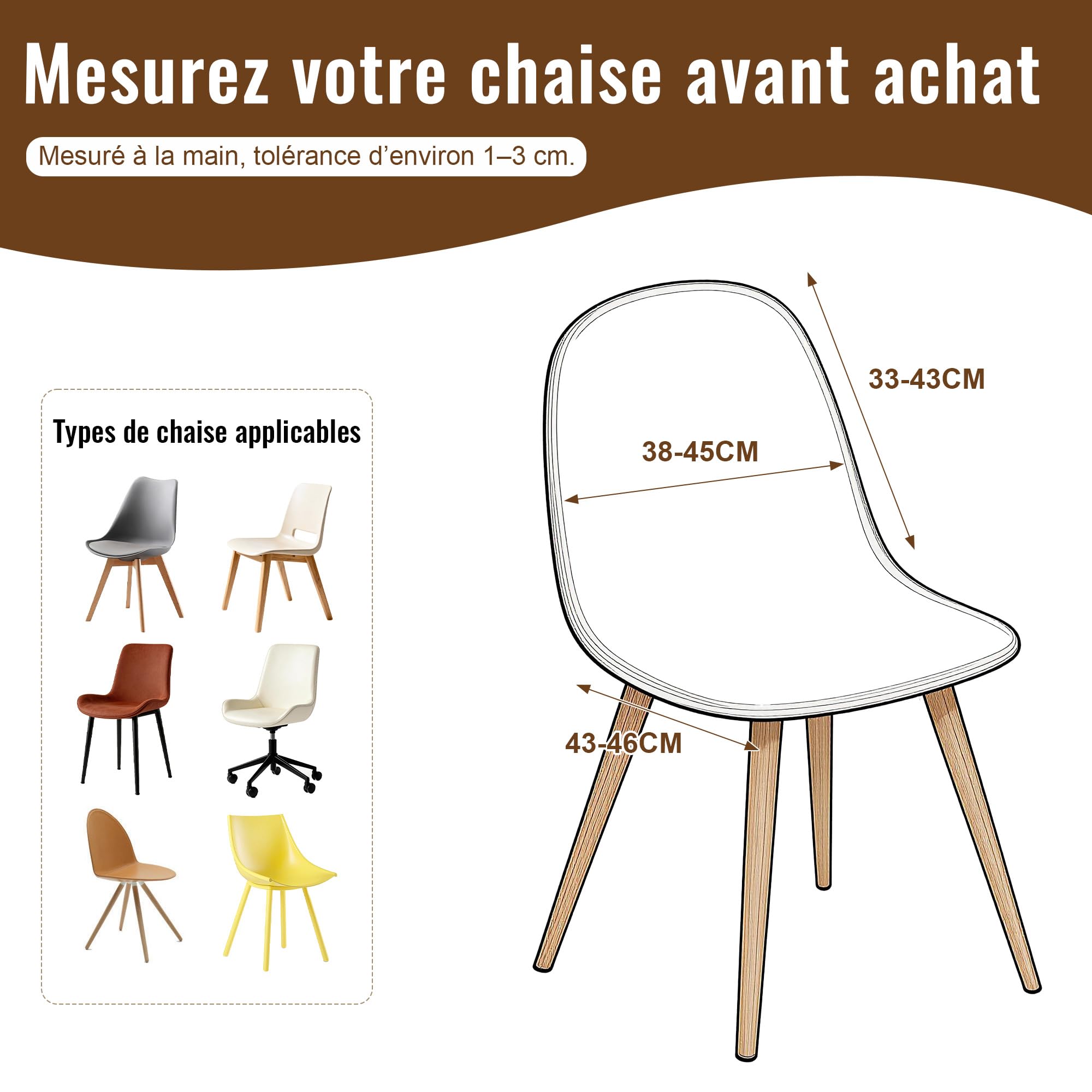 Housse de Chaise Scandinave Extensible Universel Imperméable Amovible Lavable