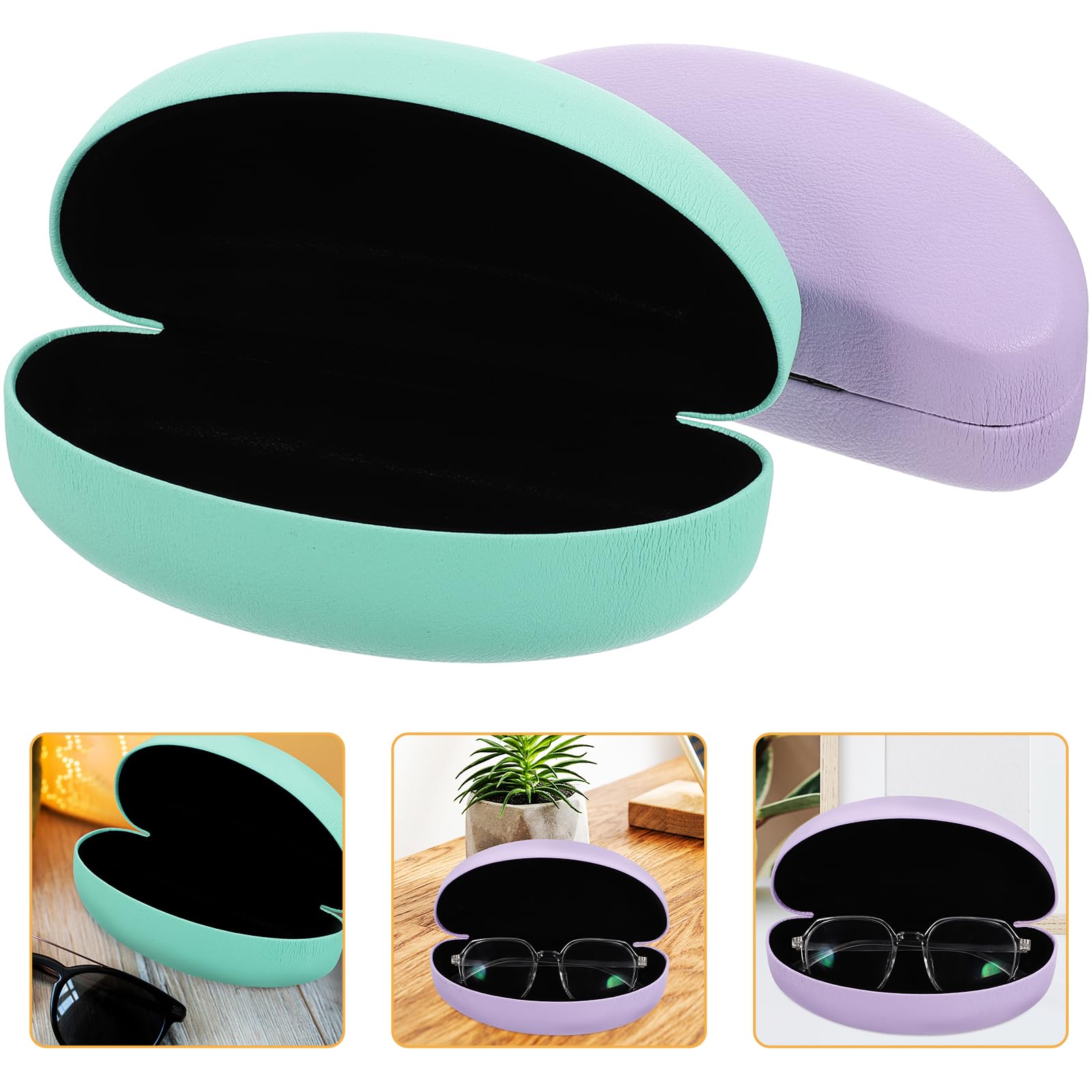 2 fundas para gafas de sol, funda rígida para gafas de lectura, organizador de gafas de viaje, blanco, 16.50X7.50X7.50CM
