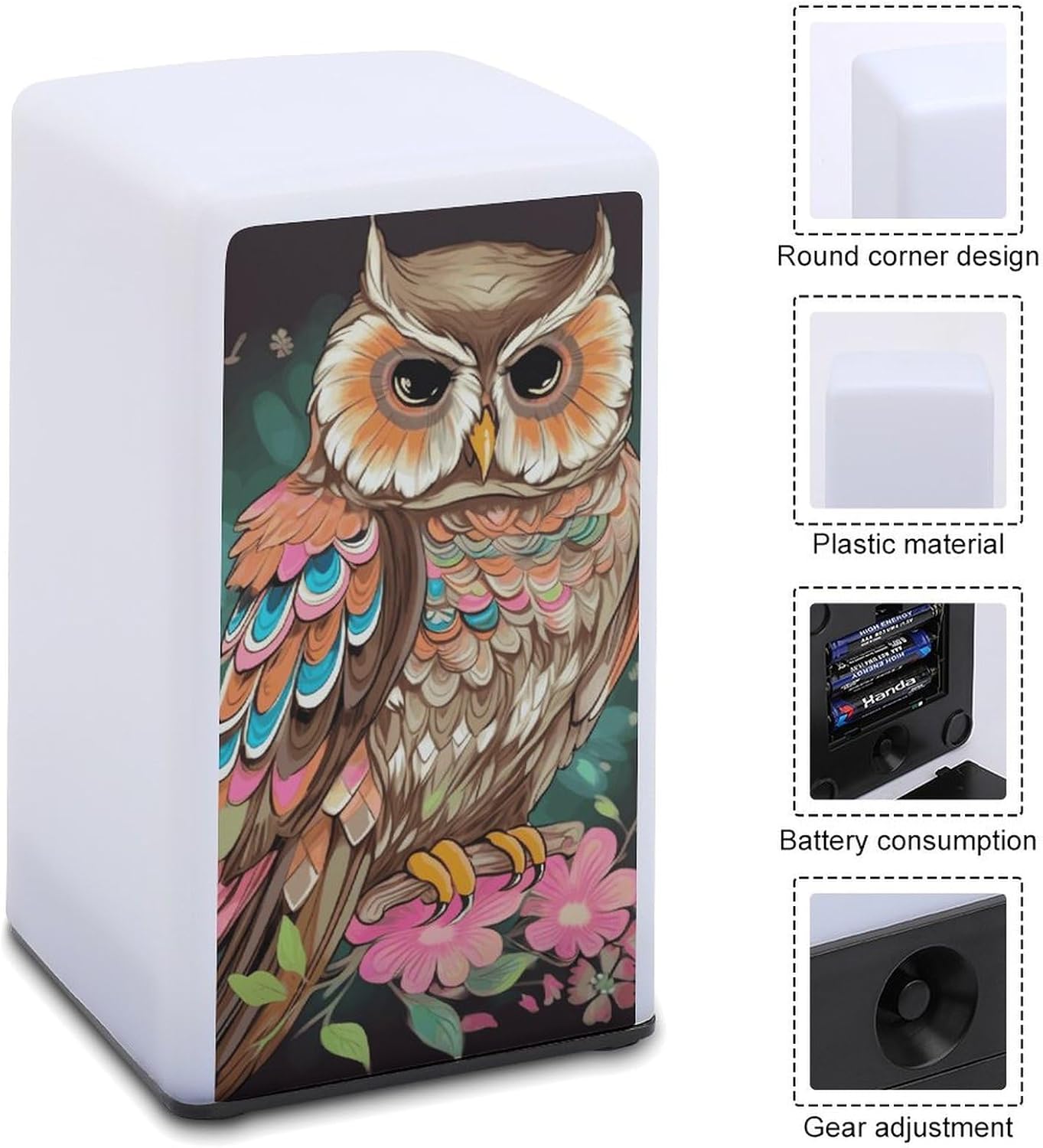 Desk Lamp for Office Home Dimmable Small Desk Lamp Anime Owl Battery Operated Lamp for Reading Study Work