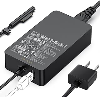 Surface Pro Charger, 65W Surface Charger for Surface Pro 3/4/5/6/7/7+/8/9, Surface Laptop 1/2/3/4/5, Surface Go 1/2/3, Surface Laptop Go, Surface Book 1/2, Surface Tablet