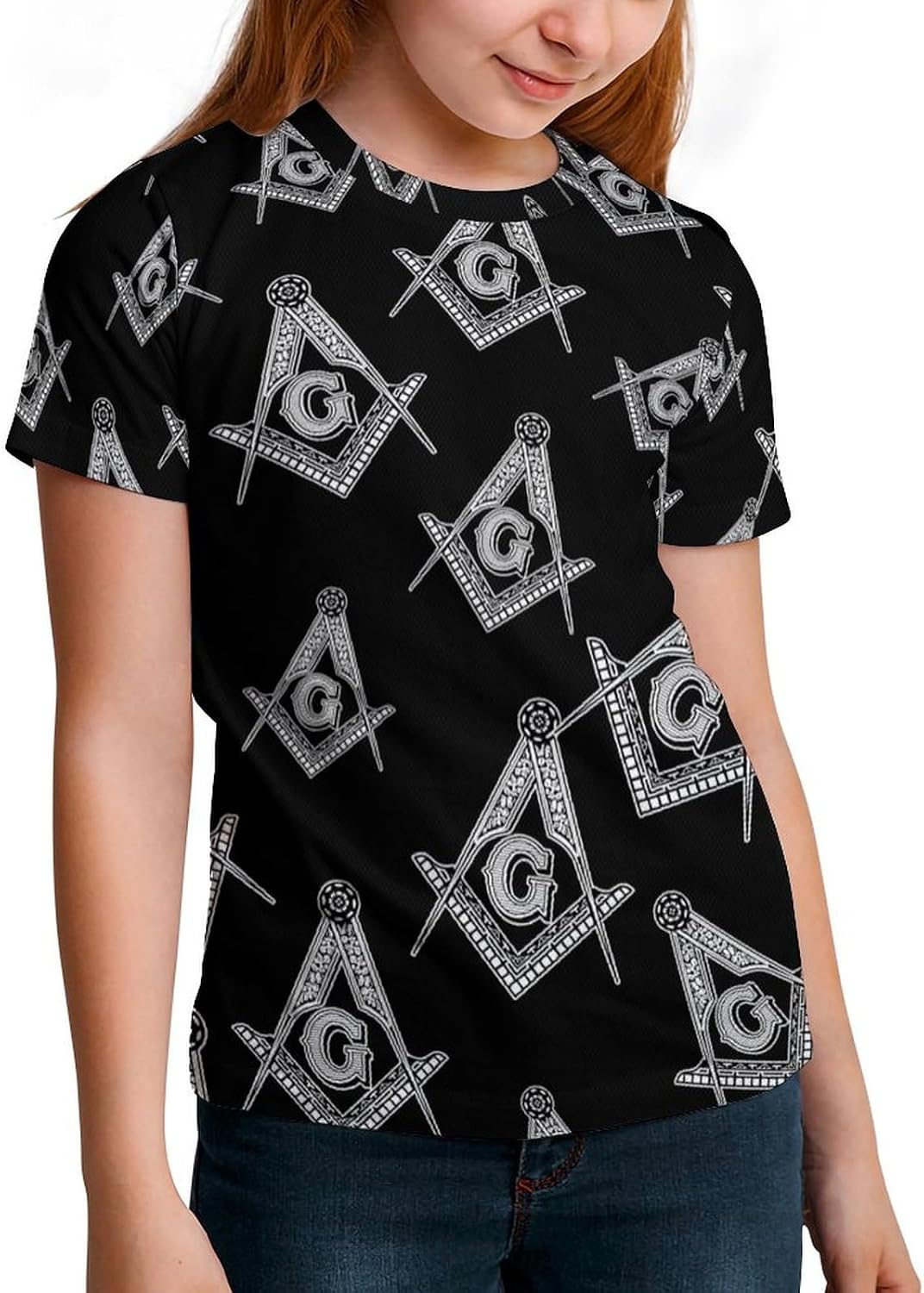 Freemasonry Sign T Shirt for Boy Girl Top Short Sleeve T-Shirt Graphic Tee