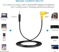 PNGKNYOCN 3,5mm Mono - RCA Kábel, 90 Fokos Csatlakozóval, 1,8m Hosszú Audió Átalakító Hangfalhoz, Mélynyomóhoz, Erősítőhöz, TV-hez 6