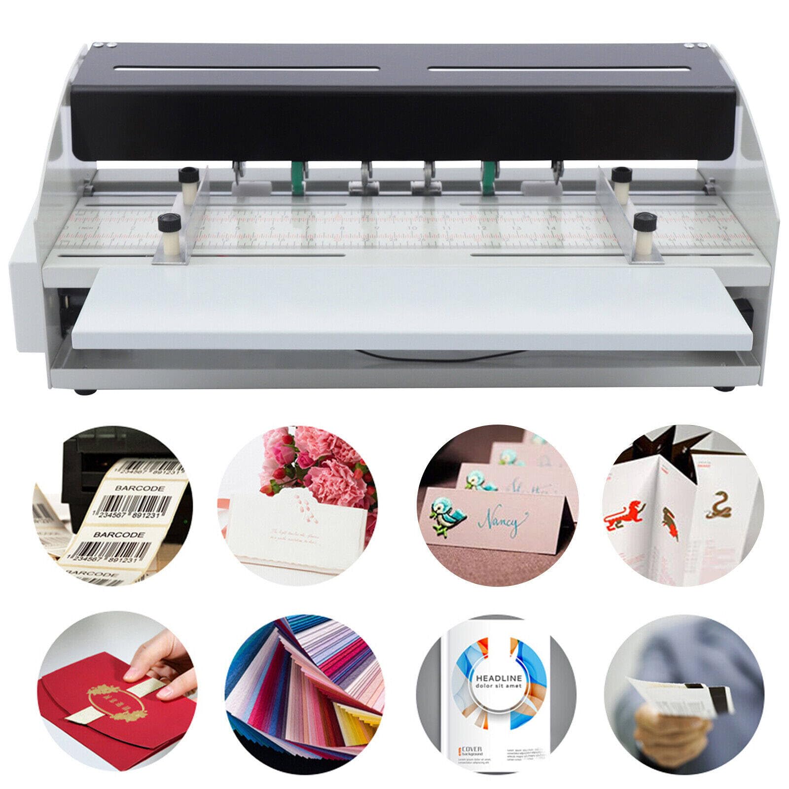 3 In 1 Rillmaschine 46CM, 220V Elektrische Creasing Maschine Elektrische Nutmaschine Einstellbare, Bürobedarf und Schreibwaren mit Rundpresstechnik, Falzmaschine für Dateien, Karten, A4-Papiere