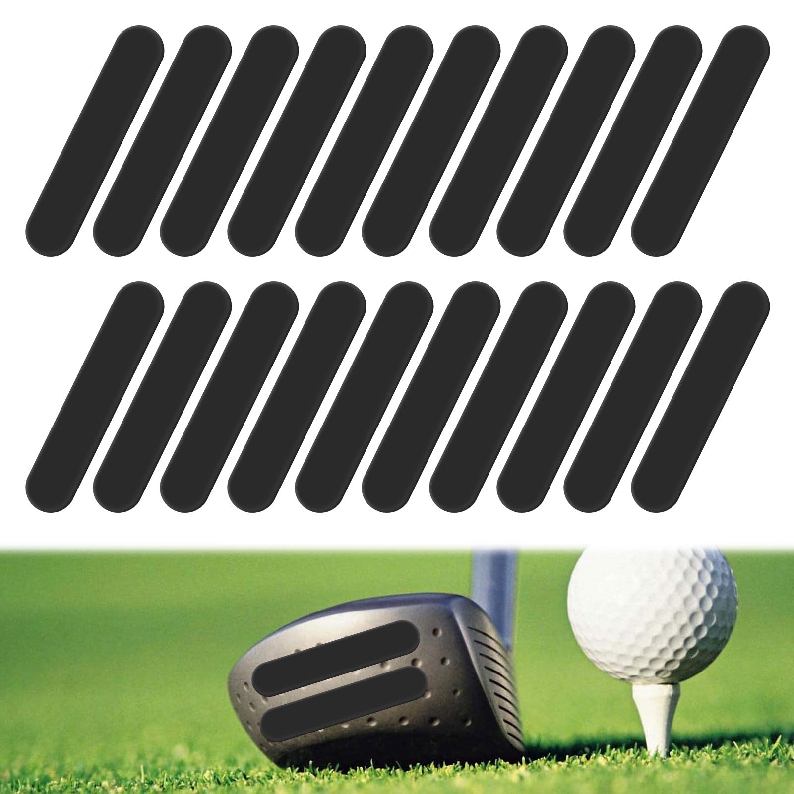 20PCS Lead Tape Golf,Adhesive Lead Tape for Golf Clubs,Ping-pong Paddle Tennis Badminton Racket Iron Putter,Enhance Center,Add Swing Weight (Black)