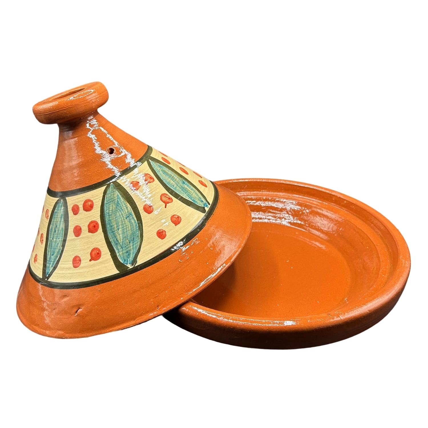 Tajine XL 35 cm in Terracotta Dipinta a Mano – Pentola Tradizionale Marocchina/Tunisina + Ebook Gratuito 3107251020
