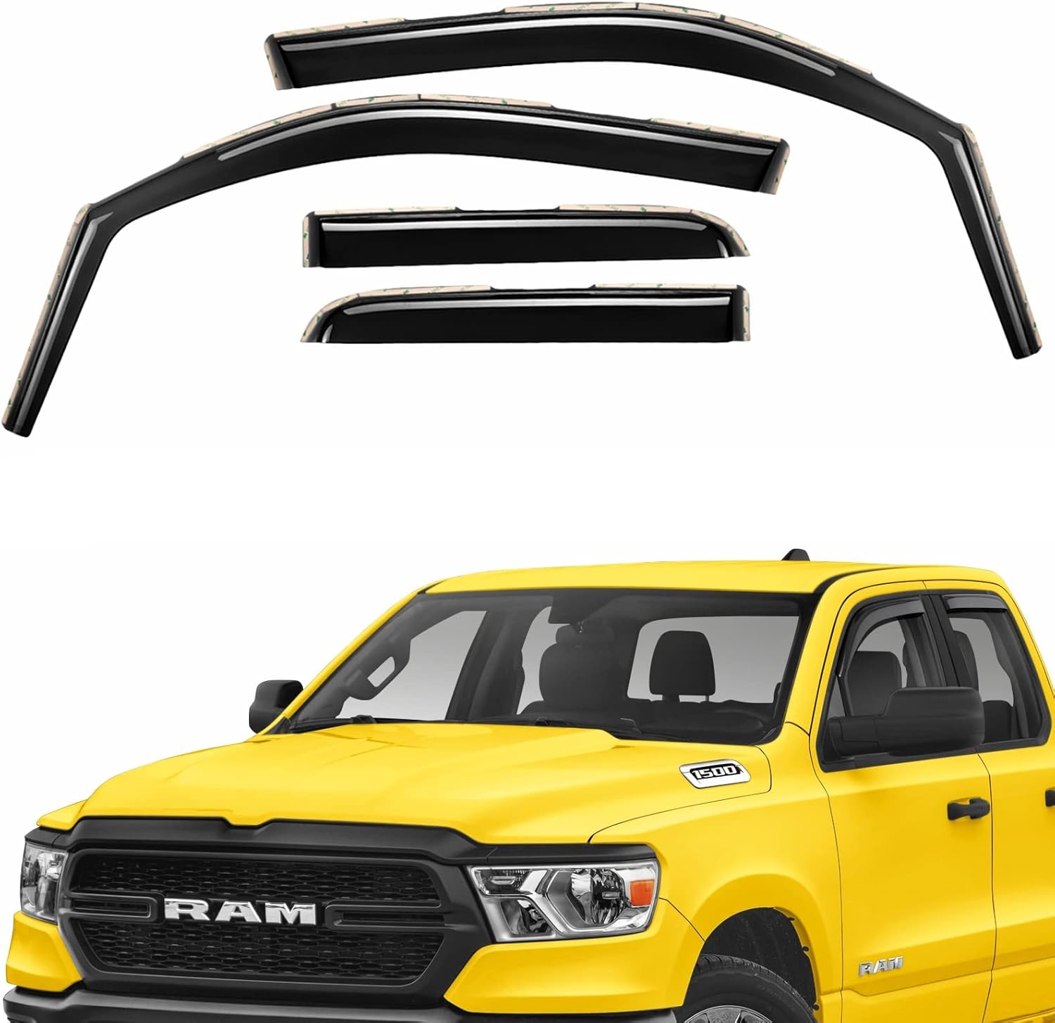 Extra Durable Window Deflectors inChannel Window Visors Rain Guards Fit for Dodge