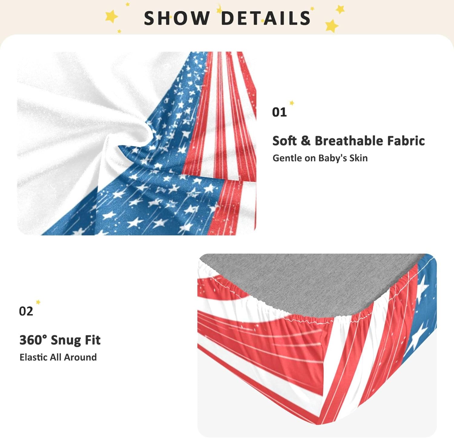 Plane USA Flags Crib Sheets Soft Breathable Fitted Cotton Baby Crib Sheets Mattress Cover for Girl Boy, 52" x 28" x 9"