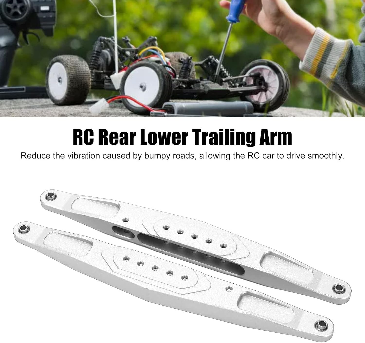Rear Lower Trailing Arms, Anti-Deformation Heat Lightweight 1/10 RC Suspension Arms Set for Off-Road Racing Drift Competitions RC Enthusiasts Hobbyists