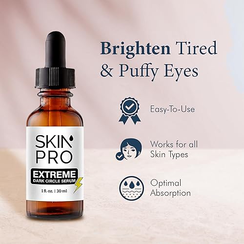 Miniatura 6 de SkinPro Suero Extreme Dark Circle - Tratamiento debajo de los ojos para ojeras, hinchazón, arrugas y líneas finas - Suero revitalizante,