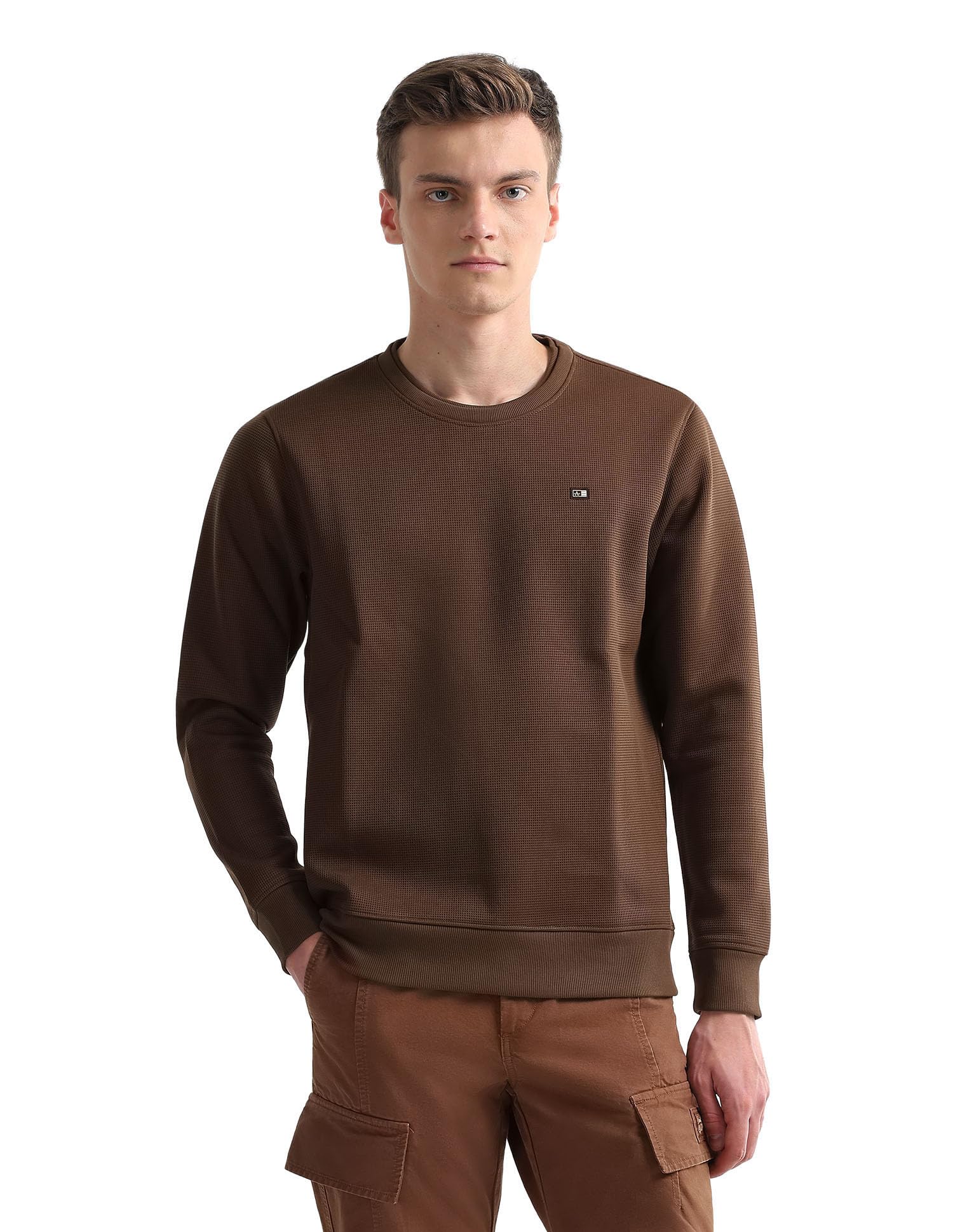 arrow sports Arrow Sport Men's Textured Regular fit Sweatshirt-picture-37