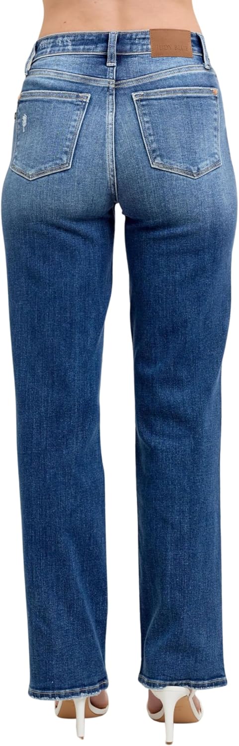 Judy Blue High Waist Dark Wash 90's Straight Leg, Inseam 32" - Image 8