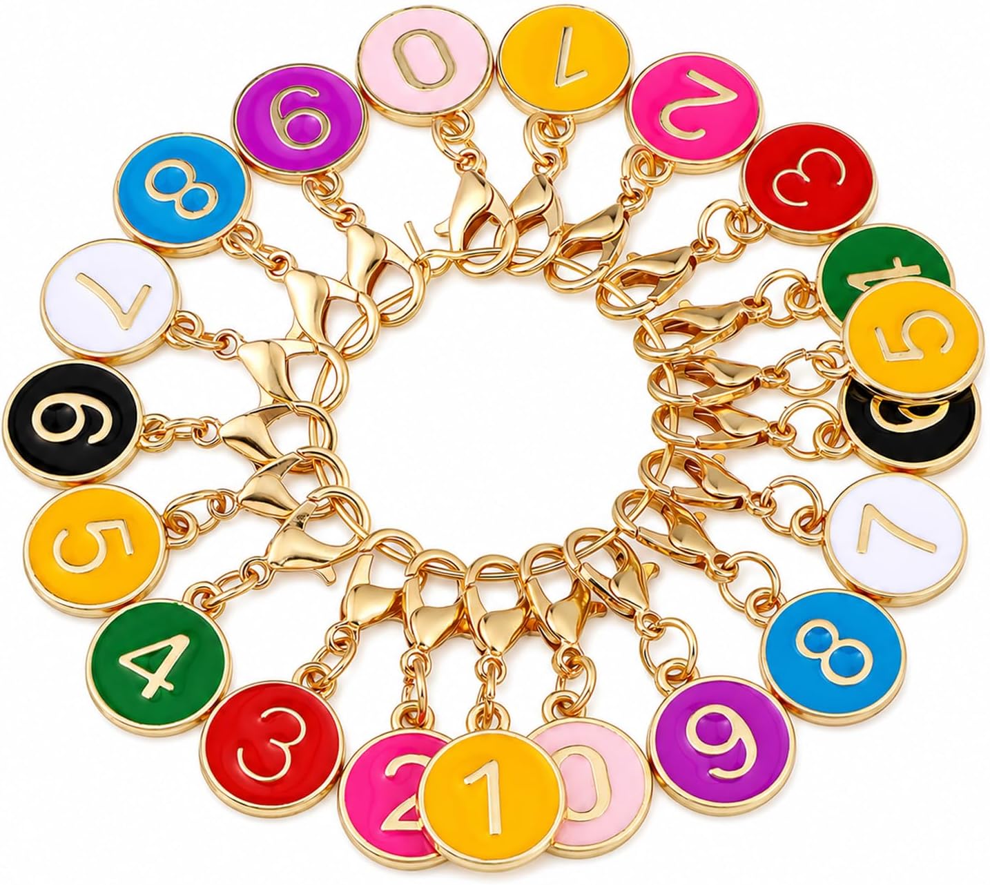 20 Pcs Stitch Markers for Crocheting, Number 0-9 with Lobster Clasp